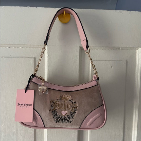 Juicy Couture Heritage Shoulder Bag - Pink and Beige NWT - Picture 1 of 3